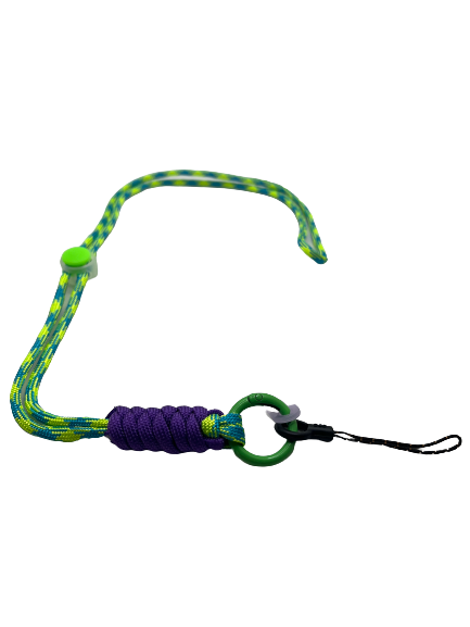 Turquoise Green and Purple neck strap